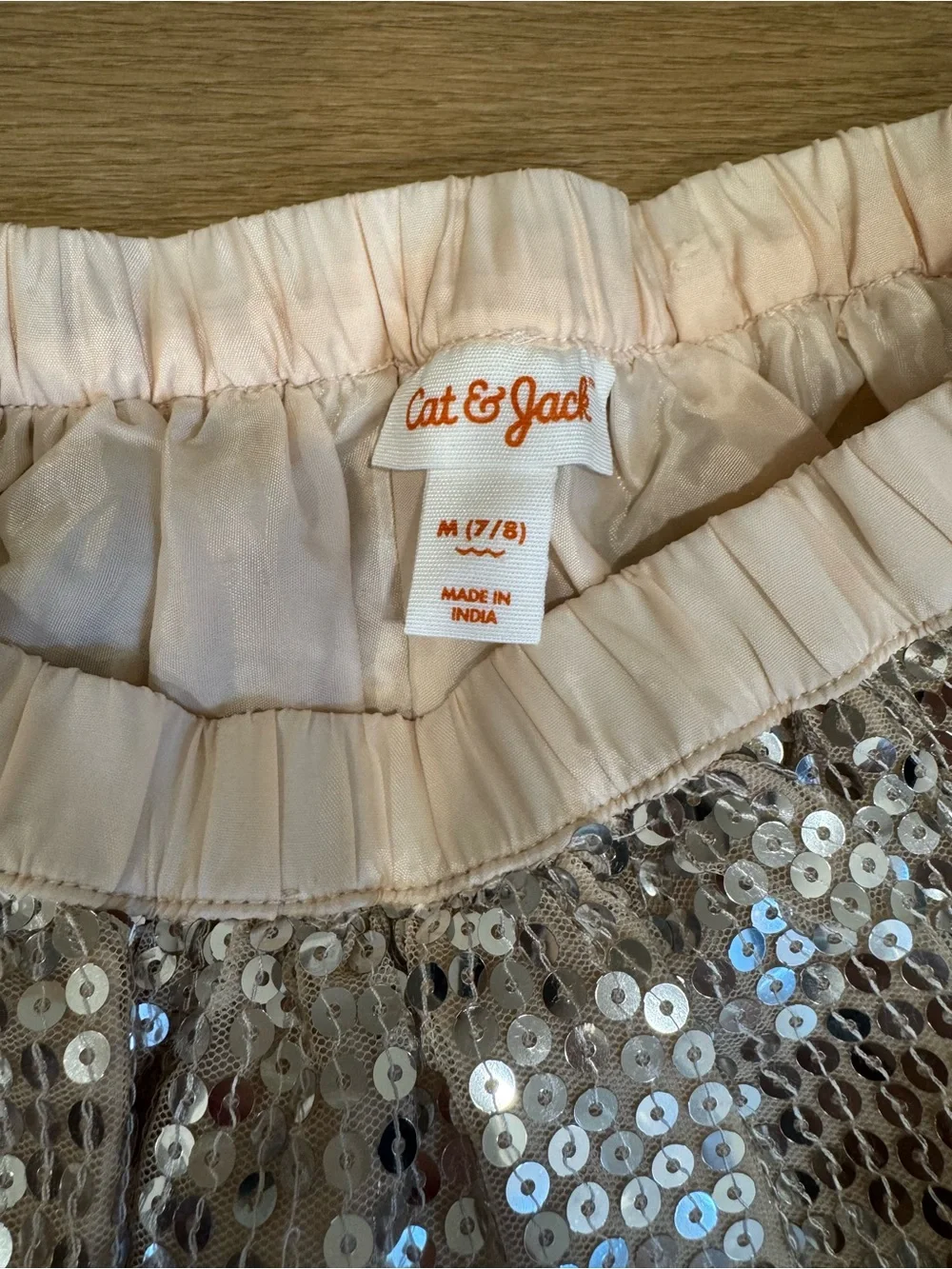 Cat & Jack Sequin Tulle Skirt - Silver & Gold